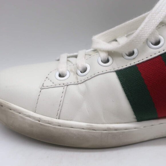 Gucci Ace Bee-Embroidered Fold Down Sneakers White Leather Size 35.5 - Picture 12 of 16